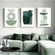 thumbnail image 1 of 3pcs, Frameless Green Abstract Geometry Line Wall Art Print Canvas Painting, Nordic Poster Wall For Living Room Decoration No Frame, 1 of 3