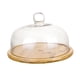 thumbnail image 2 of Soporte Para Tartas De Bambú Con Cúpula De Cristal Para Restaurantes, Pasteles, Tartas Grandes, 2 of 5