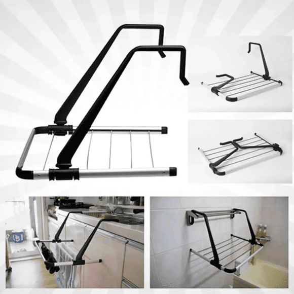 Tendedero Plegable de Acero inoxidable para Balcón, Ventana, Radiador