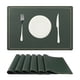 thumbnail image 2 of REGALWOVEN Juego de Manteles Individuales de Cuero Sintético de 6 para Cocina Comedor Verde Oscuro 18"x12", 2 of 6