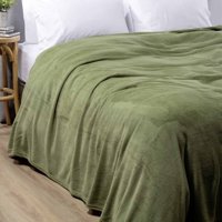 Zahr - Frazada Flannel Doble Verde 2 Plazas