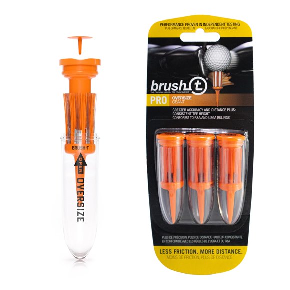 Tees de Golf BRUSH‑T 6 cm Naranja Pack de 3 Sobredimensionados