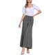 thumbnail image 2 of INSPIRE CHIC Pantalones Boho para Mujer Cintura Alta Elástica Acampanados con Volantes Palazzo Chic Pierna Ancha XS Gris, 2 of 6