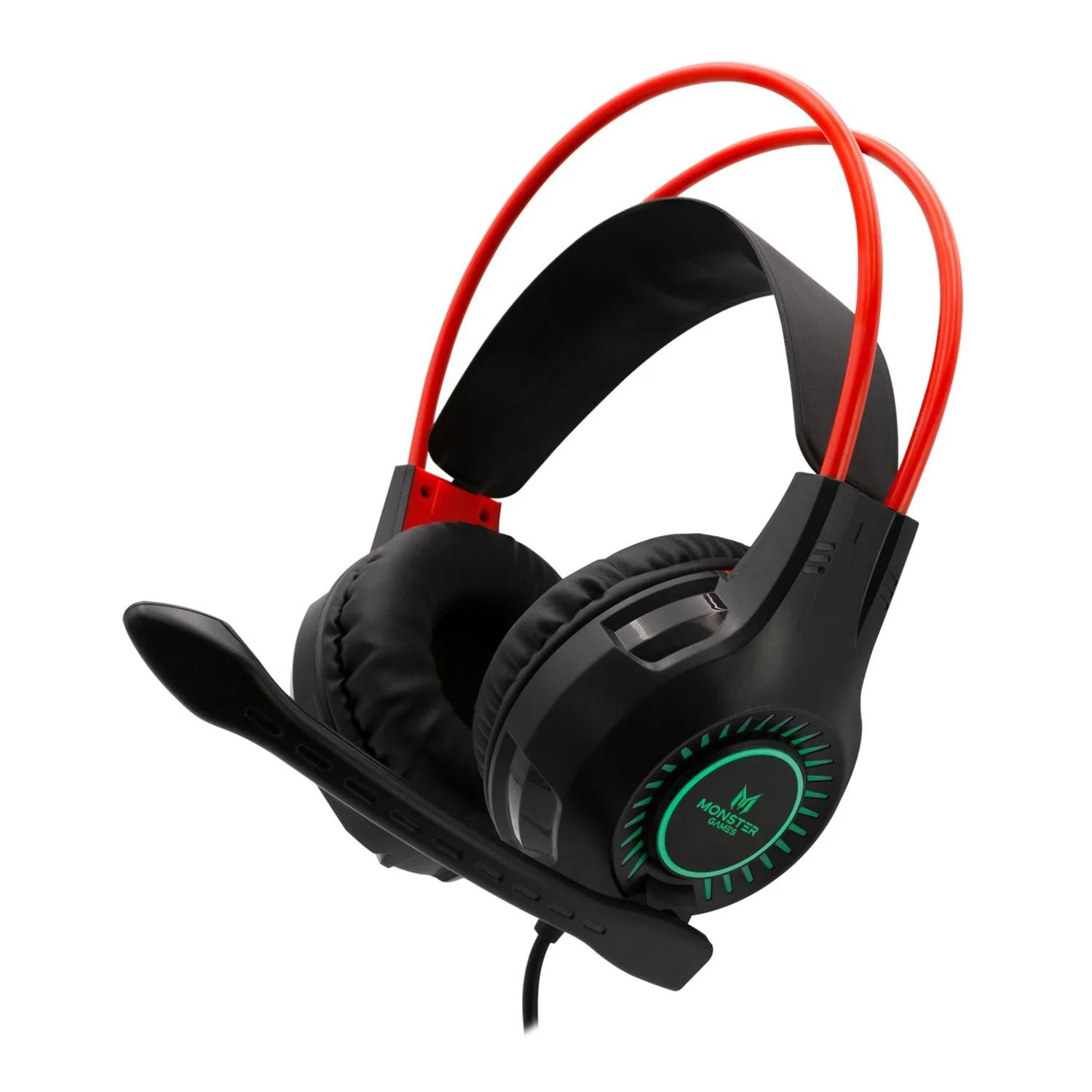 Monster Games - Audifonos Gamer Jack 3.5 Usb Pc Rgb Negro Trap