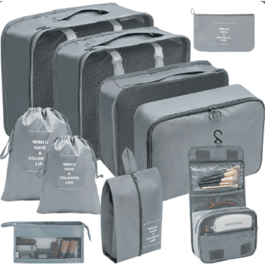 Genérico - Set Organizador De Equipaje En Bolsos O Maletas Gris