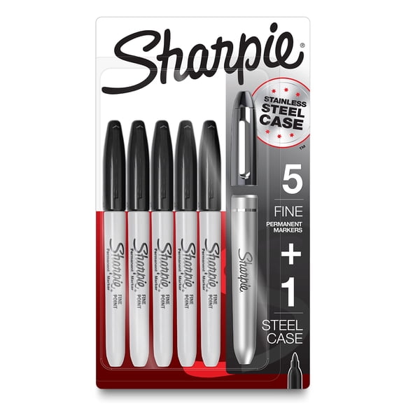 Rotuladores permanentes SHARPIE Fine Point negros, 6 unidades