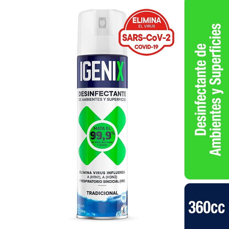 Desinfectante De Ambientes Y Superficies Aerosol Tradicional Lata 360 ml Igenix