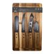 thumbnail image 1 of Tabla + 4 Cuchillos De Queso 5 Piezas Acero Inoxidable - Madera Café, 1 of 3