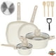 thumbnail image 1 of Bateria Cocina Aluminio Bifera Antiadherente Granito 10 Piezas Crema, 1 of 11