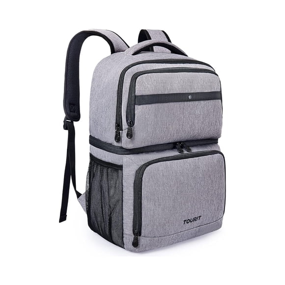Tourit Mochila Térmica Double Deck 30 latas 28L Impermeable Gris