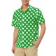 thumbnail image 4 of INSPIRE CHIC Camisa de Verano de Lunares para Hombre de Regreso a Clases, Camisa de Manga Corta con Botones, Patrón L Verde, 4 of 6