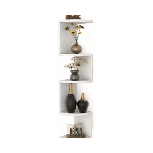 Esquinero Flotante De 5 Niveles De Pared Blanco Estante