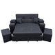 thumbnail image 4 of Sofá Cama Elite 2 Plazas Negro Lino Tokio con Baúles y Puffs, 4 of 5