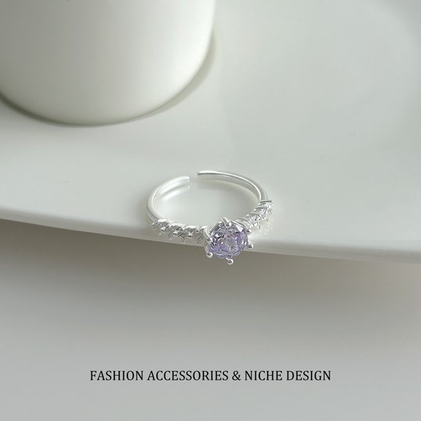 Adjustable CZ Ring for Women, Minimalist Elegant Trendy Jewelry