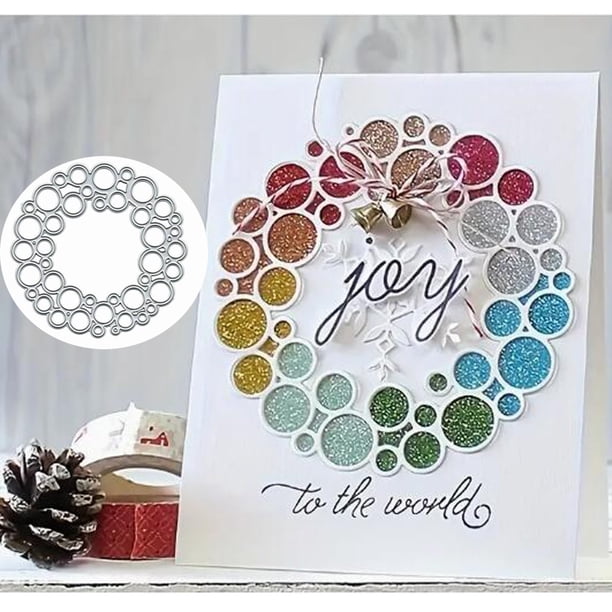 Matrices de corte metálicas de círculos y capas, troqueles redondos de burbujas para cumpleaños y Navidad, plantillas de corte para manualidades DIY, scrapbooking, relieve decorativo y tarjetas