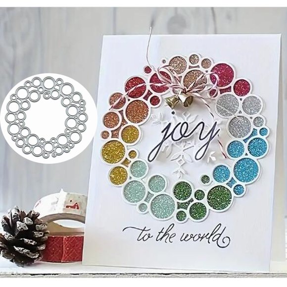 Matrices de corte metálicas de círculos y capas, troqueles redondos de burbujas para cumpleaños y Navidad, plantillas de corte para manualidades DIY, scrapbooking, relieve decorativo y tarjetas