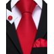 thumbnail image 2 of Set de Corbata Barry.Wang de Seda a Cuadros Roja 150cm con Pañuelo y Gemelos, 2 of 5