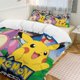 thumbnail image 2 of Pokemon And Ash 3 Piece Sets Full/Queen Size - Reversible Microfiber Quilts with Shams Soft Lightweight Bedspread Coverlet Comforter for All Season Bed Sheets, 2 of 4