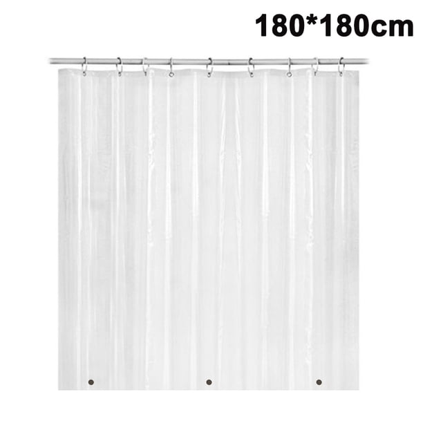 12 piezas de cortina de ducha gruesa y resistente, transparente y con ojal de acero inoxidable, resistente, con piedras transparentes e impermeable.
