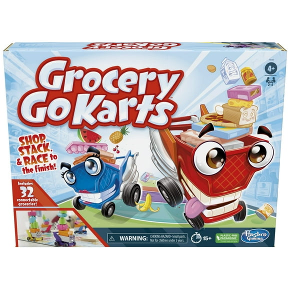 Juego de mesa Hasbro Gaming Grocery Go Karts para niños mayores de 4 años