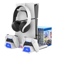 Base Multifuncional Aaronmei Para Disipación De Calor Ps5 Slim Digital Y Disc Edition Soporte De Carga Blanco