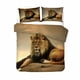 thumbnail image 1 of Lions Animal Gift Quilt Duvet Cover Set Bed Linen3-Piece Bedding Set, 1 of 5