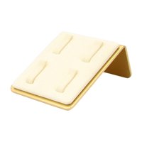 Ioensy - Porta Anillos De Terciopelo Organizador De Almacenamiento De Anillos De Joyería Para Tiendas Mujer Chica Beige