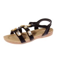 Sandalia Joyas Negro Vía Franca