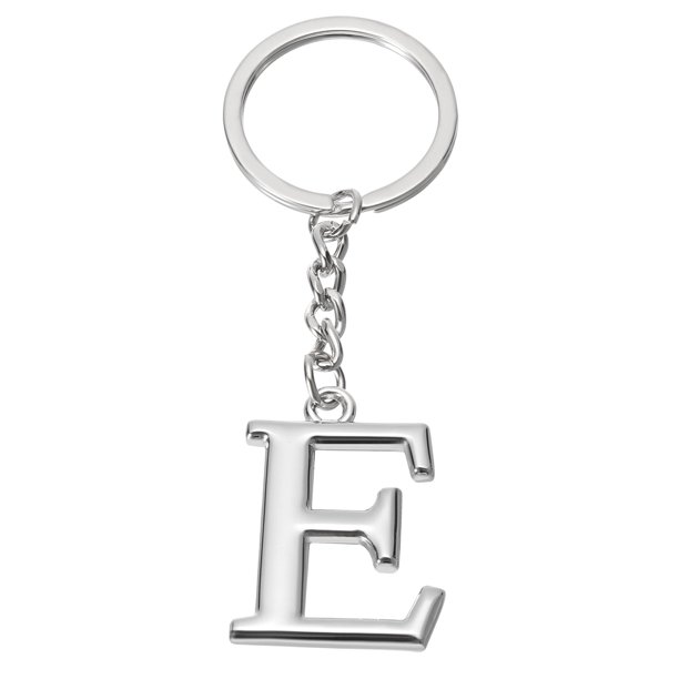 Uxcell Llavero de Letra Inicial Llave Cadena Colgante Anillo de Llave Decoración de Bolsa Mochila Plata