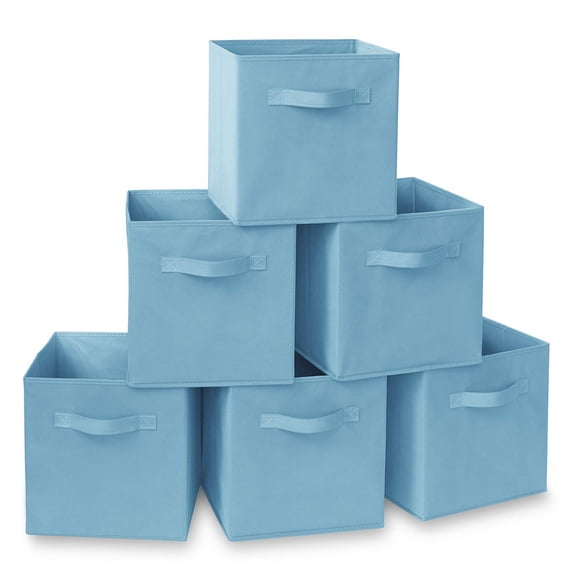 Set de 6 cubos de tela plegables Casafield, color azul bebé