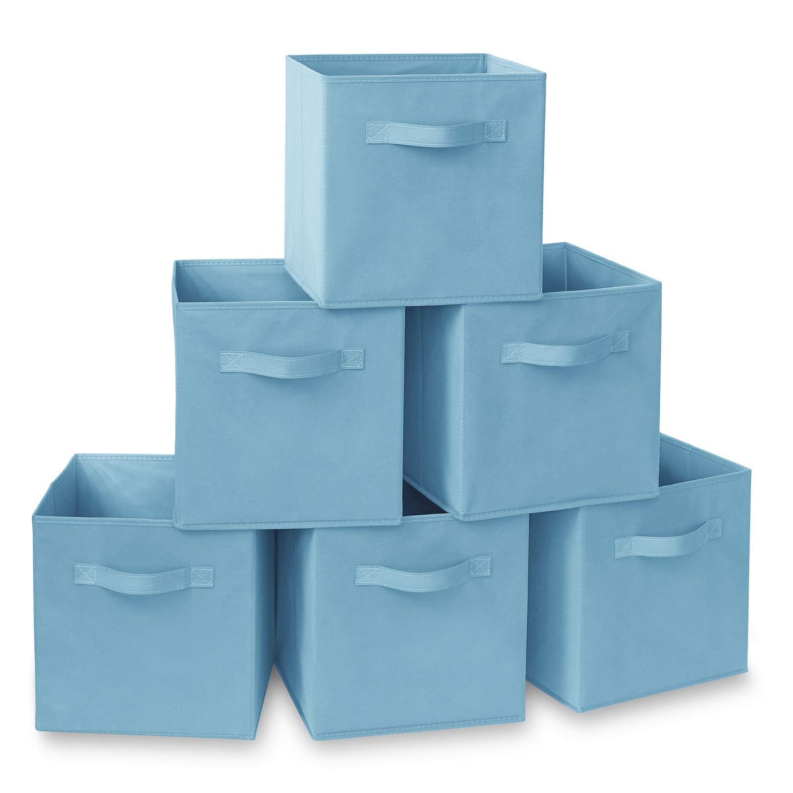 Set De 6 Cubos De Tela Plegables Casafield, Color Azul Bebé