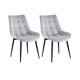 thumbnail image 1 of Pack 2 Sillas Para Comedor Tapizado Felpa Con Diseño Cuadro Base Negra - Gris, 1 of 3