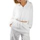 thumbnail image 4 of Jess por Meiko Conjuntos de Ropa para Mujer Manga Larga Media Cremallera Cuello Pullover y Conjunto de Pantalones Cargo XL Blanco, 4 of 6