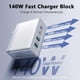 thumbnail image 3 of Adaptador de corriente USB C Charger sccvee para portátil, 140 W, GaN, 4 puertos y 100 W, 3 of 8