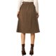 thumbnail image 3 of INSPIRE CHIC Falda Midi de Pana de Cintura Alta para Mujer, Línea A, con Botones al Frente, Plisada, con Cinturón y Bolsillos, Color Café, Talla 2XL, 3 of 6