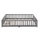 thumbnail image 2 of full Size Floor Bed with Door,Solid Wood Platform Bed Frame with Fence,Suitable for children,Pine Wood,Gray, 2 of 3