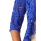 thumbnail image 5 of INSPIRE CHIC Bolero Ligero de Encaje Floral con Volantes en el Dobladillo, Abierto al Frente, de Media Manga para Mujer, Talla S, Azul Real, 5 of 6