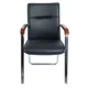 thumbnail image 2 of Silla de Escritorio Ejecutiva en Eco Cuero Negra con Brazos de Madera Ergonómica para Oficina y Sala de Espera, 2 of 3