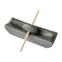 Magideal - Tazón De Molienda De Especias, Rodillo De Molienda De Té, Molinillo De Ajo, Jengibre, Fácil De Limpiar, Molino De Condimentos Para Triturar Nueces Y