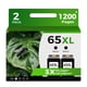 thumbnail image 1 of Cartuchos de tinta de repuesto 65XL negros para HP Ink 65 XL (paquete de 2), 1 of 6