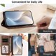 thumbnail image 5 of Funda de Cuero Tipo Billetera para Samsung Galaxy S20 FE 5G 6.5", con Tarjetero, Correa para Muñeca, Soporte a Prueba de Golpes con Relieve de Patrón Feliz, Funda para Teléfono, Marrón, para Galaxy, 5 of 8