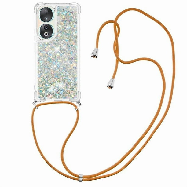 Funda FOXDOCK para Honor 90 con Cuerda Ajustable, Brillo Líquido, Protección Antigolpes y Lente – Ideal para Regalo