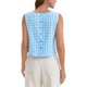 thumbnail image 3 of ATHLECHIC Mujeres Verano Tops Cortos de Tanque Top de Cuadros Botón Atrás Blusas Camisas Sin Mangas Casual L Azul, 3 of 5