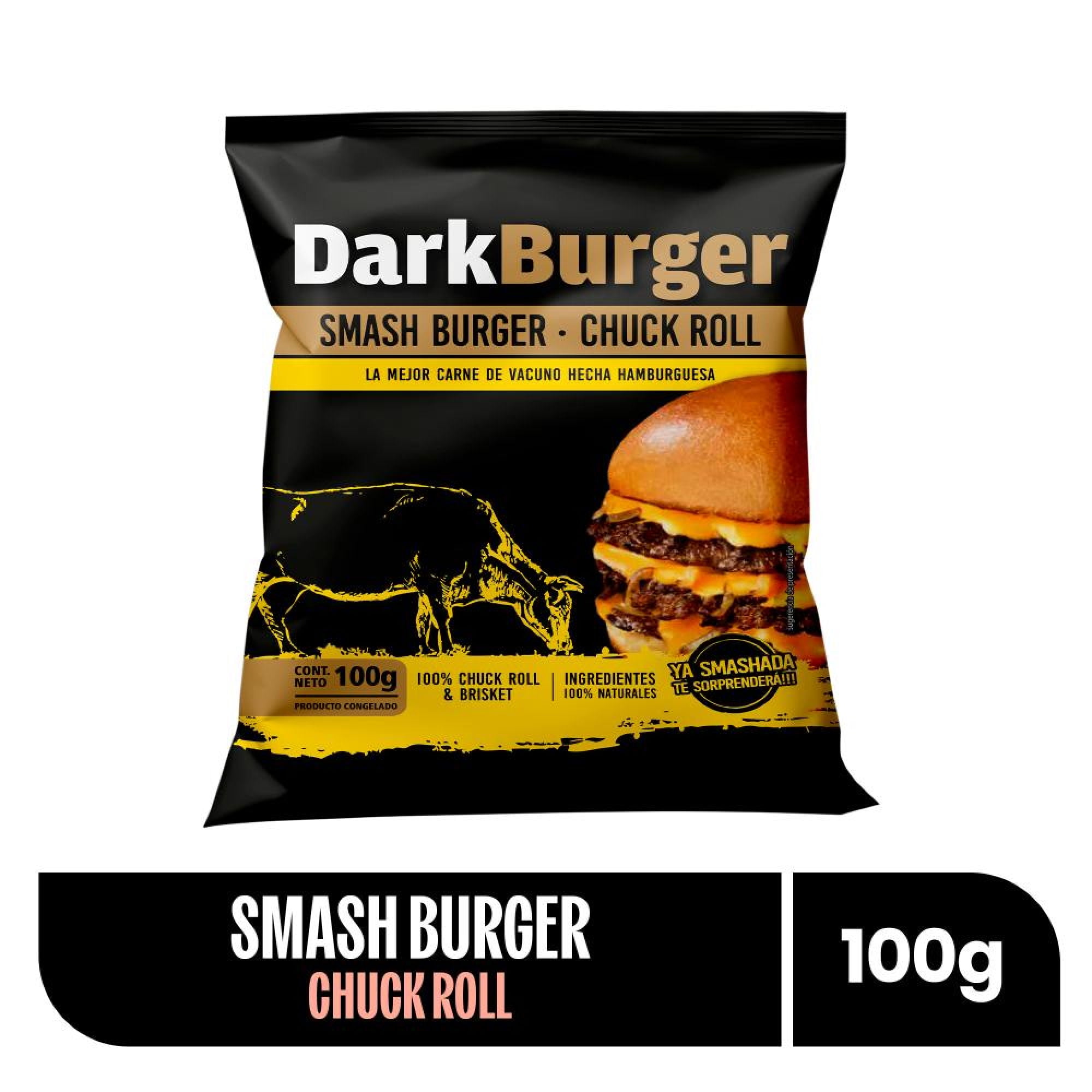 Hamburguesa Vacuno Chuck Roll 100 g Dark Burger