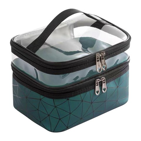 Ioensy - Neceser De Maquillaje Transparente Visible Para Artículos De Tocador Champú Joyería Verde