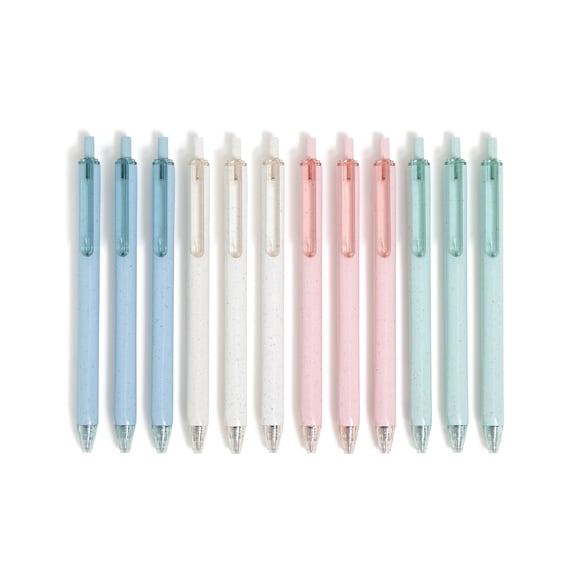 Juego de 12 bolígrafos U-Eco reciclados Gel Click Pens U Brands, tinta negra