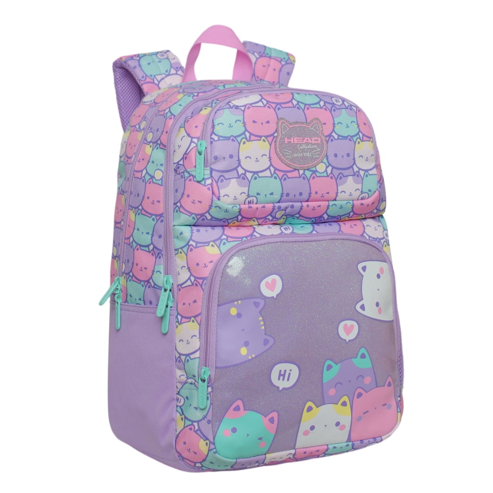 Mochila Infantil Niña Fantasy New Gatos Pastel Head