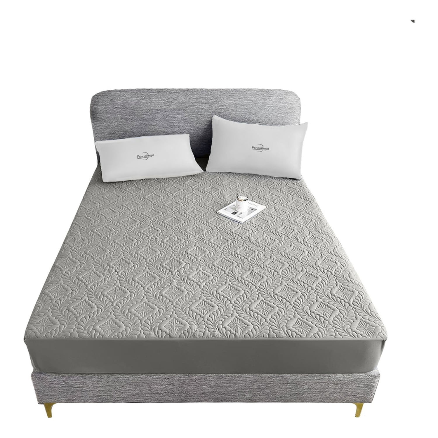 Genérico - Cubre Colchón 2 Plazas Impermeable Protector Gris