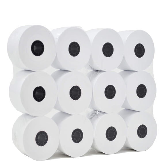 Rollos de papel de cinta adhesiva blanca para máquina de sumar (25 rollos) de 58 mm x 45,75 m