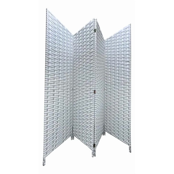 Biombo De Madera Resistente 4 Paneles Ladrillo 180cmx180cm gris